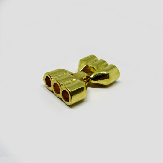 Broche Samak para Cuero 5mm Redondo Triple Dorado 30 x 21mm