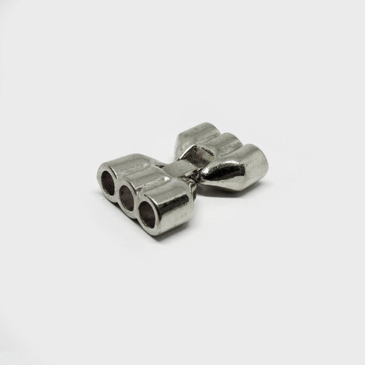 Broche Samak para Cuero 5mm Redondo Triple Plateado 30 x 21mm
