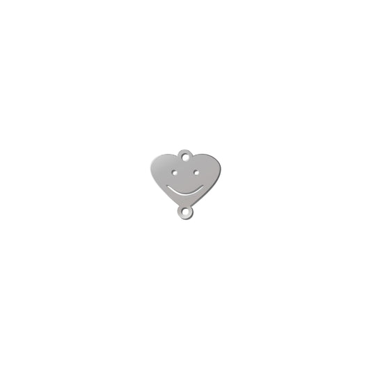 Dije Acero Corazon Feliz 12mm 2 Argolla x 1mm
