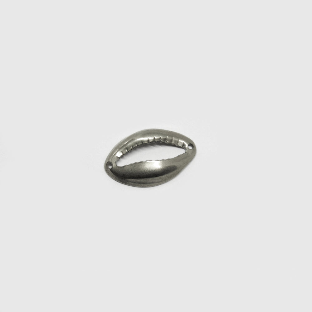Dije Acero Concha Nikel 17 x 11mm 2 Huecos – Tono níquel