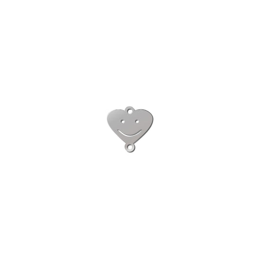 Dije Acero Corazon Feliz 10mm 2 Argolla x 1mm