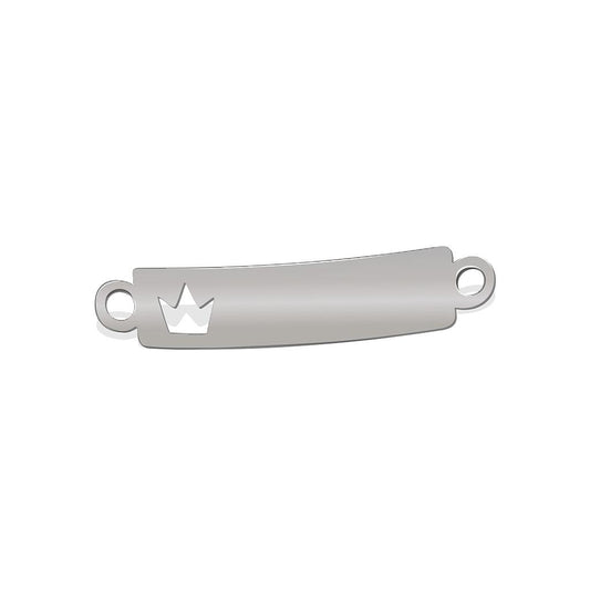 Base Pulsera Acero 36 x 7mm Corona Pequeña x 1mm