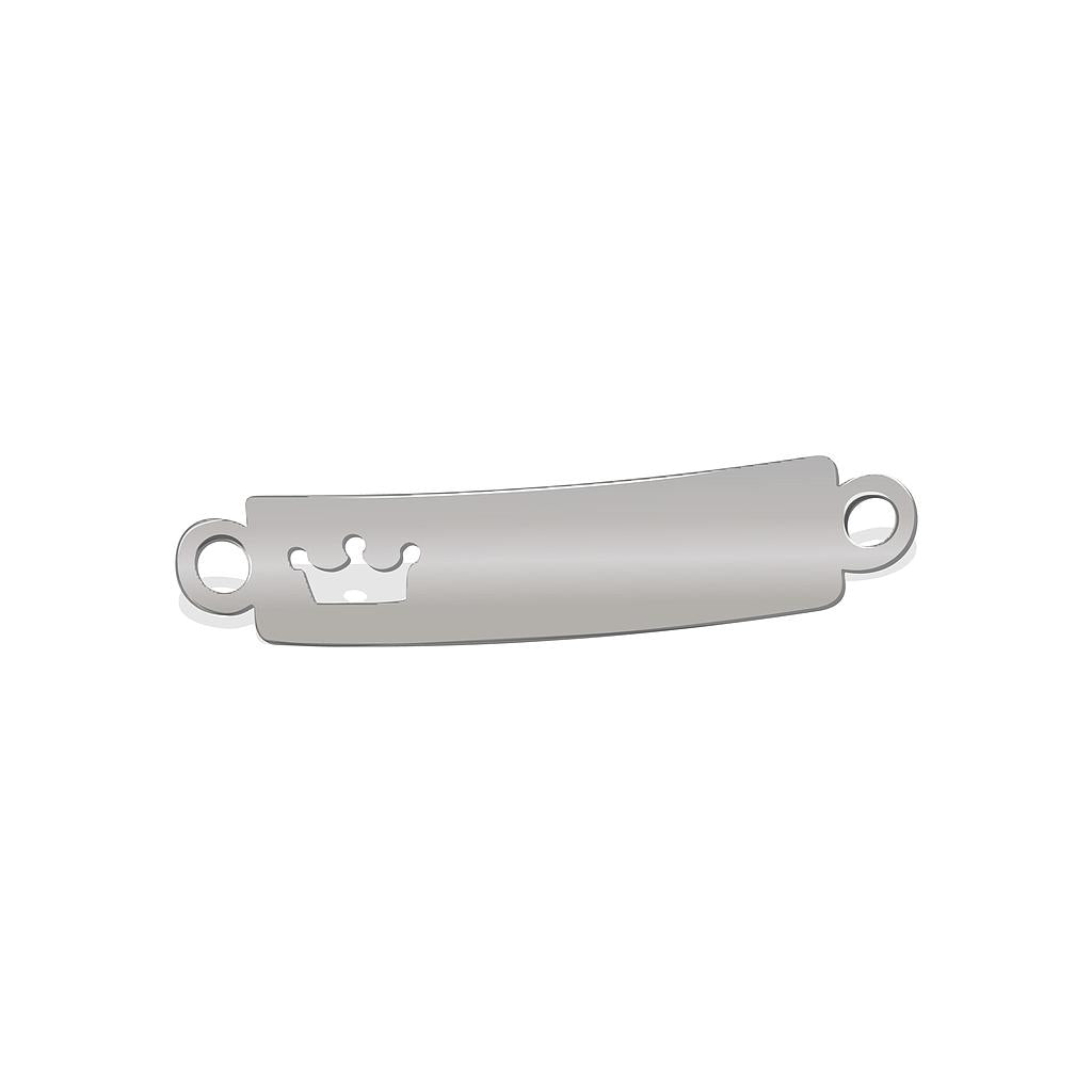Base Pulsera Acero 36 x 7mm Corona Grande x 1mm
