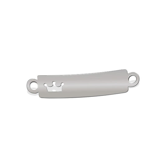 Base Pulsera Acero 36 x 7mm Corona Grande x 1mm