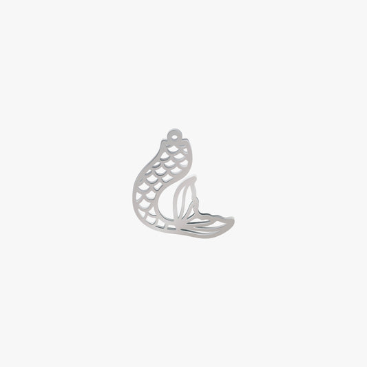 Dije Acero Cola de Sirena Plateado 20 x 15mm x 1mm 1 Argolla