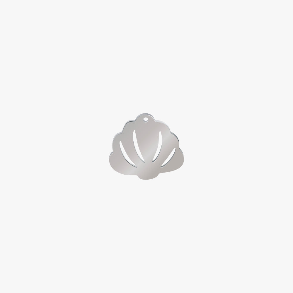Dije Acero Concha Plateado 15 x 18mm x 1mm 1 Argolla