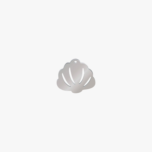 Dije Acero Concha Plateado 15 x 18mm x 1mm 1 Argolla