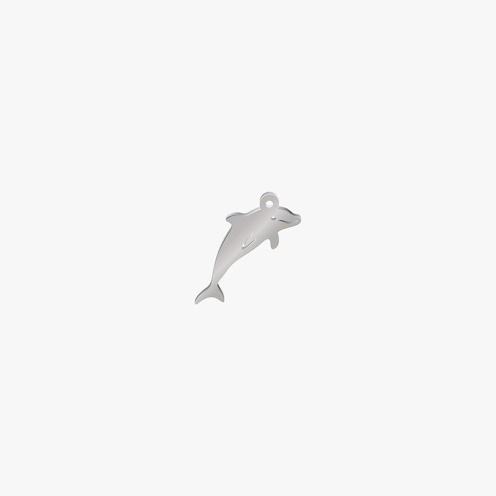 Dije Acero Delfin Plateado 18 x 8mm x 1mm 1 Argolla