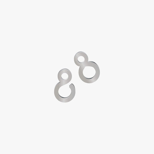 Par Broche Comp. Gancho Acero Plateado 14 x 9mm x 1mm