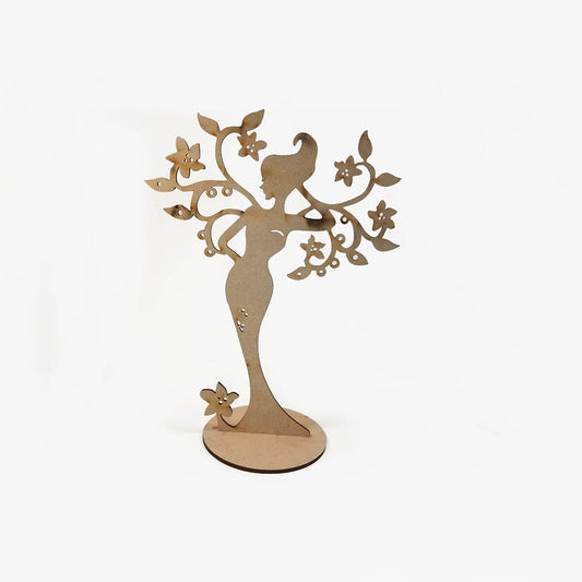 Exhibidor Madera 3mm Sirena Mediano 25cm