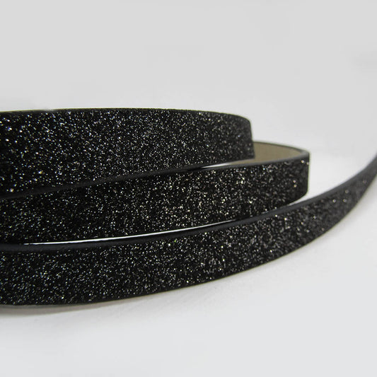 Cuero Natural Plano Negro-brillos 10 x 2mm x 101.5cm