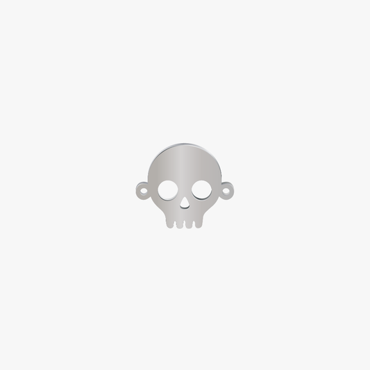 Dije Acero Calavera Plateado 17 x 15mm x 1mm 2 Argolla