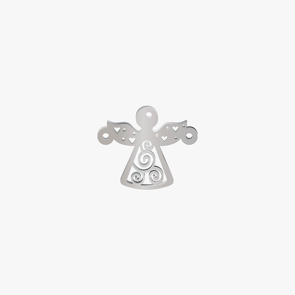 Dije Acero Angel Plateado 15 x 18mm x 1mm 2 Argolla