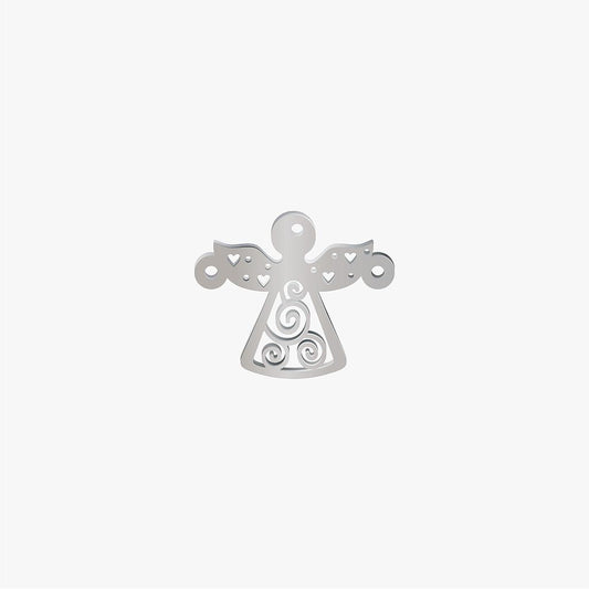 Dije Acero Angel Plateado 15 x 18mm x 1mm 2 Argolla