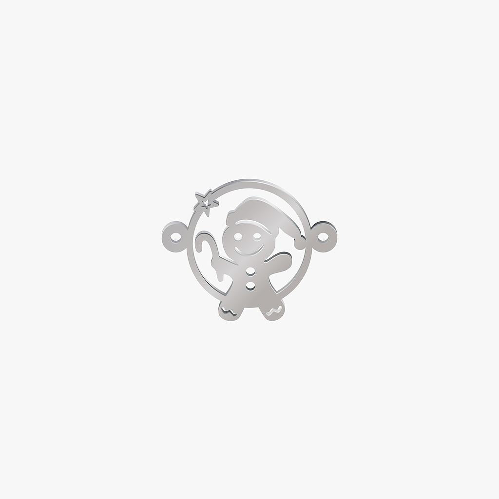 Dije Acero Circulo-galleta Plateado 15 x 18mm x 1mm 2 Argolla
