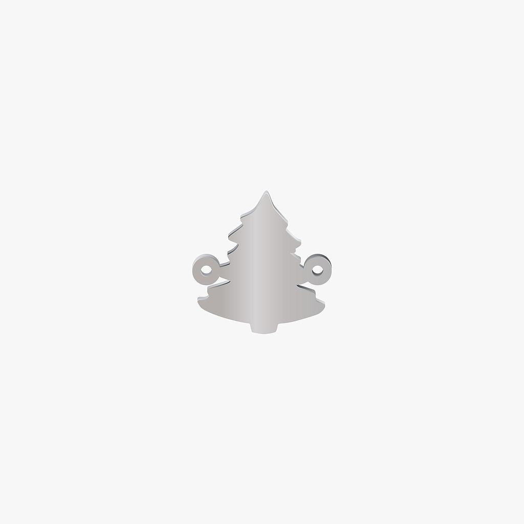 Dije Acero Arbol Navidad Plateado 15 x 14mm x 1mm 2 Argolla