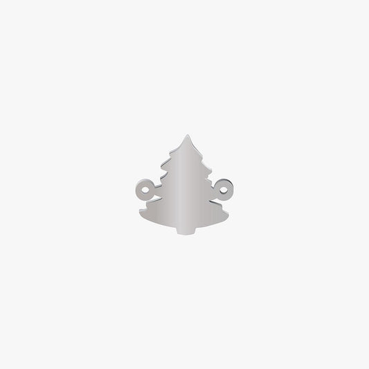 Dije Acero Arbol Navidad Plateado 15 x 14mm x 1mm 2 Argolla