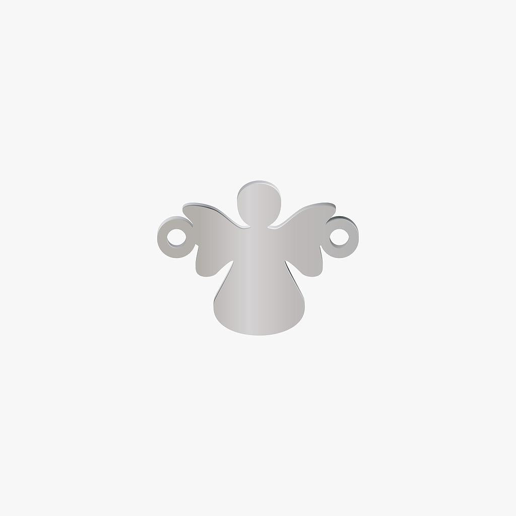 Dije Acero Angel Plateado 12 x 16mm x 1mm 2 Argolla