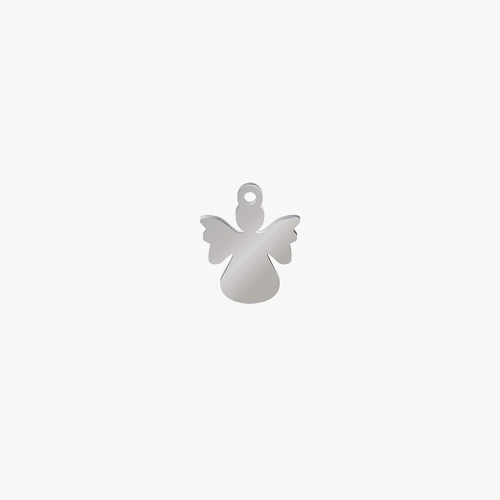 Dije Acero Angel Plateado 10 x 10mm x 1mm 1 Argolla