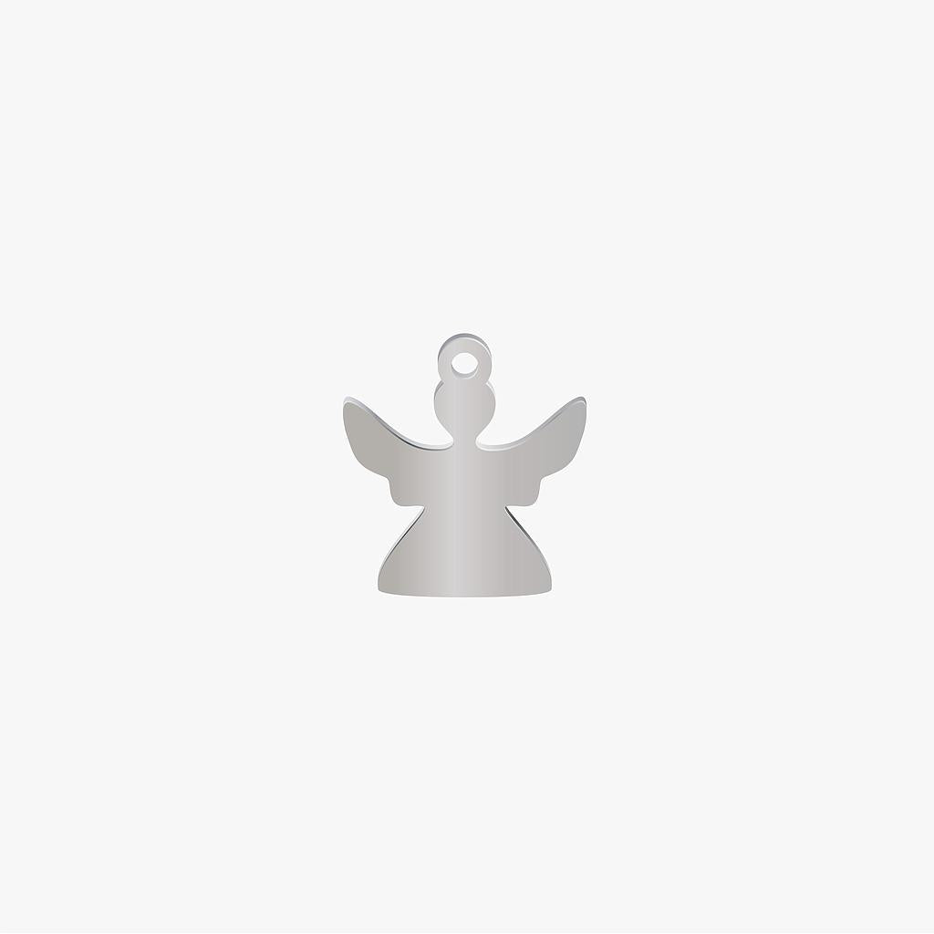 Dije Acero Angel Plateado 23 x 23mm x 1mm 1 Argolla