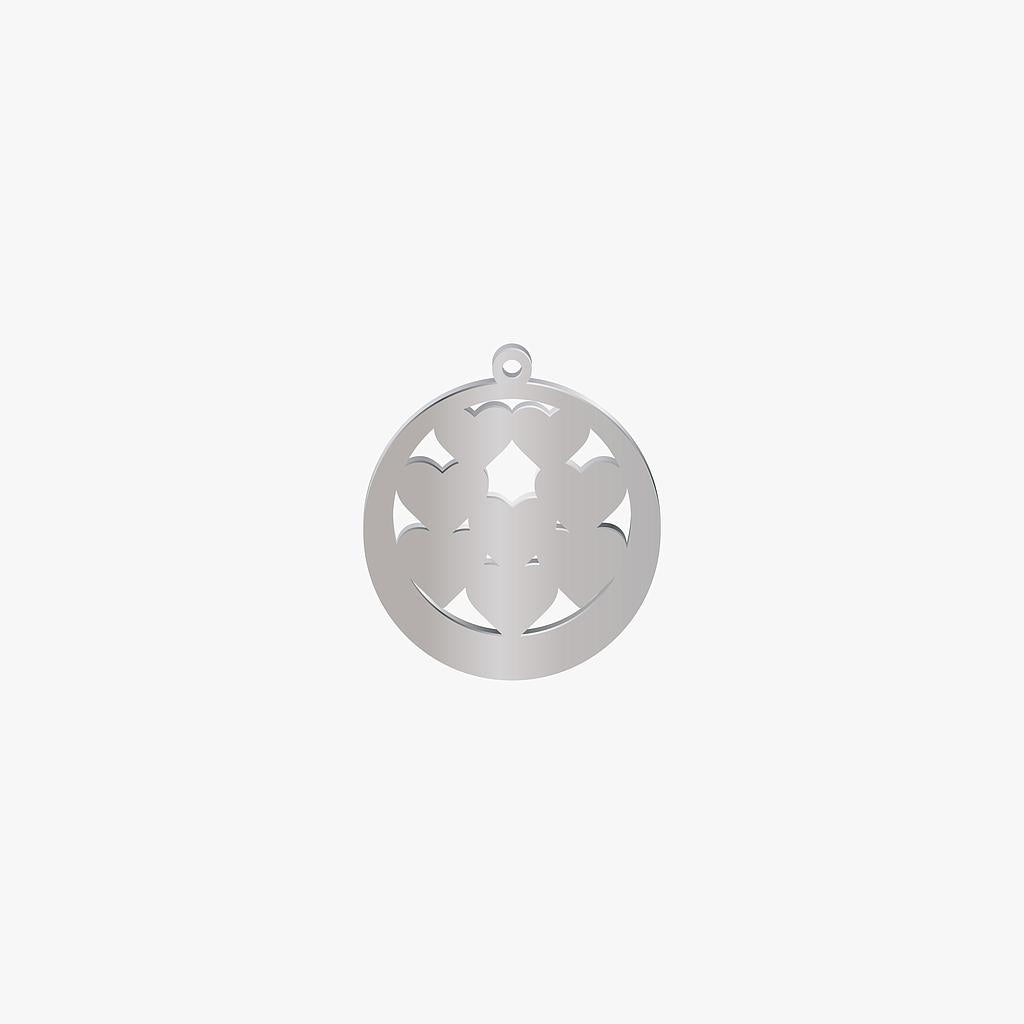 Dije Acero Circulo 8 Corazones 30mm x 1mm 1 Argolla