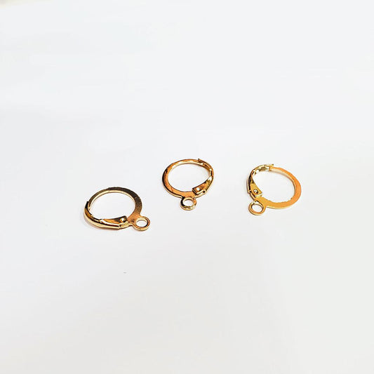 Gancho Frances Redondo Dorado 16 x 13mm x 10pcs