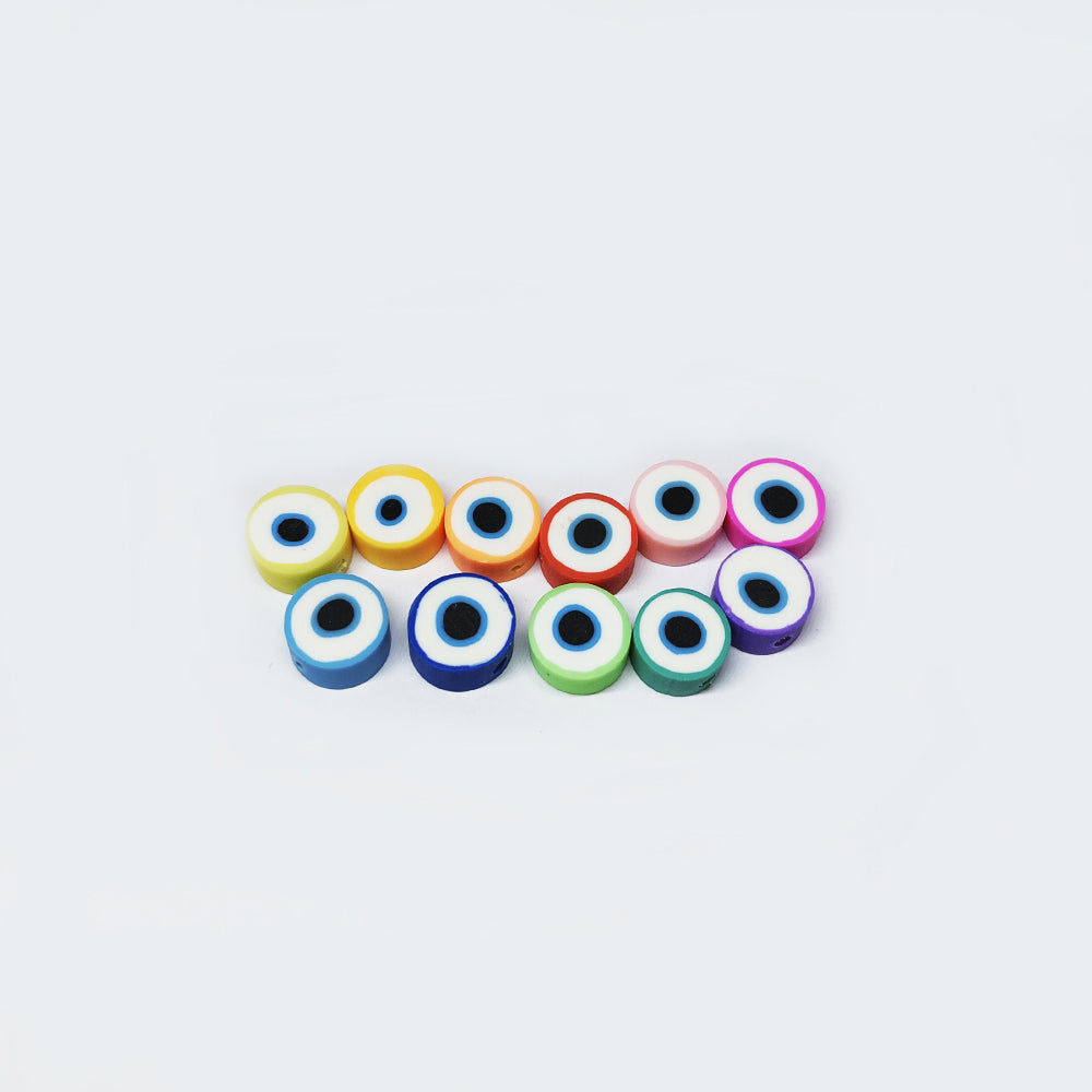 Figura Fimo Redondo Ojo Turco Multicolor 10mm x 5mm x 20pcs