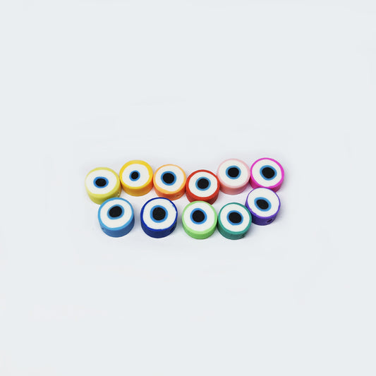 Figura Fimo Redondo Ojo Turco Multicolor 10mm x 5mm x 20pcs