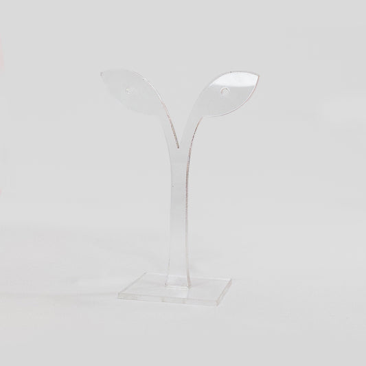 Exhibidor Acrílico Planta 2 Hojas 12.5 x 8mm Base 3.7 x 5cm x 3mm