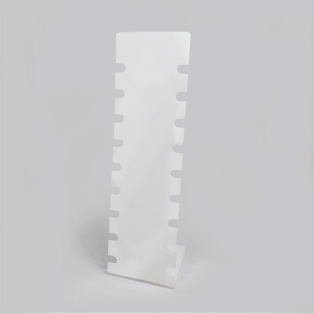 Exhibidor Rectangular Acrílico 30 x 9cm x 18 Ranuras de 10mm x 3mm
