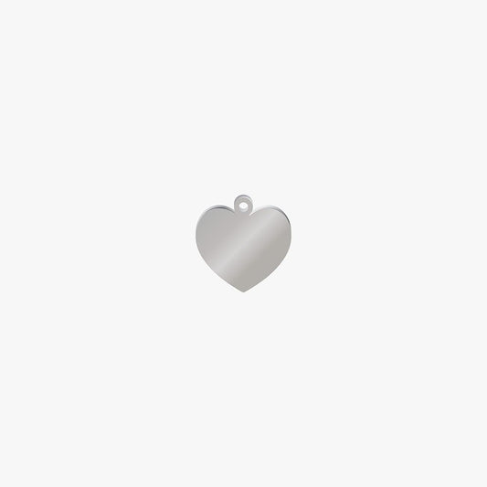 Dije Acero Corazon Plateado 15mm x 1mm 1 Argolla
