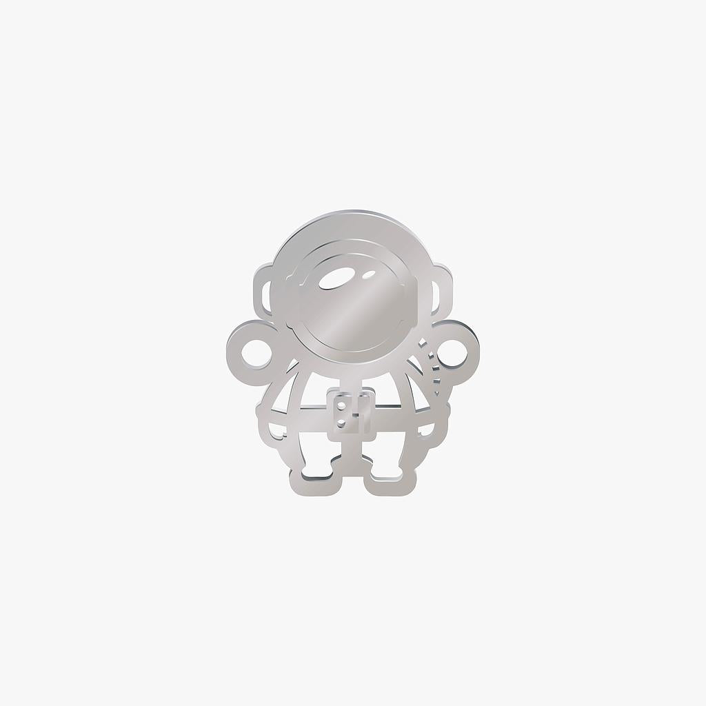Dije Acero Astronauta Plateado 15 x 12mm x 1mm 2 Argolla