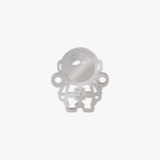 Dije Acero Astronauta Plateado 15 x 12mm x 1mm 2 Argolla