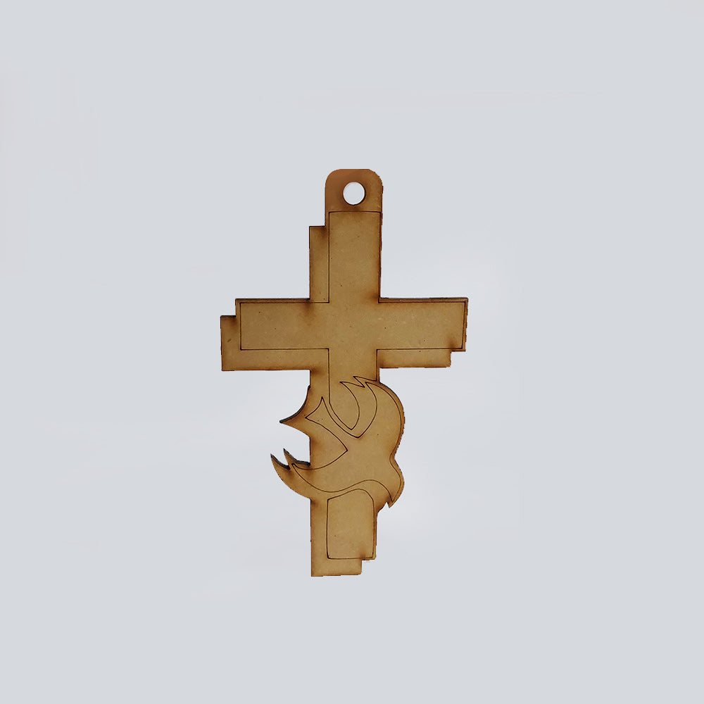 Cruz Efecto Doble Mdf 15 x 8.6cm x 3mm 1 Hueco