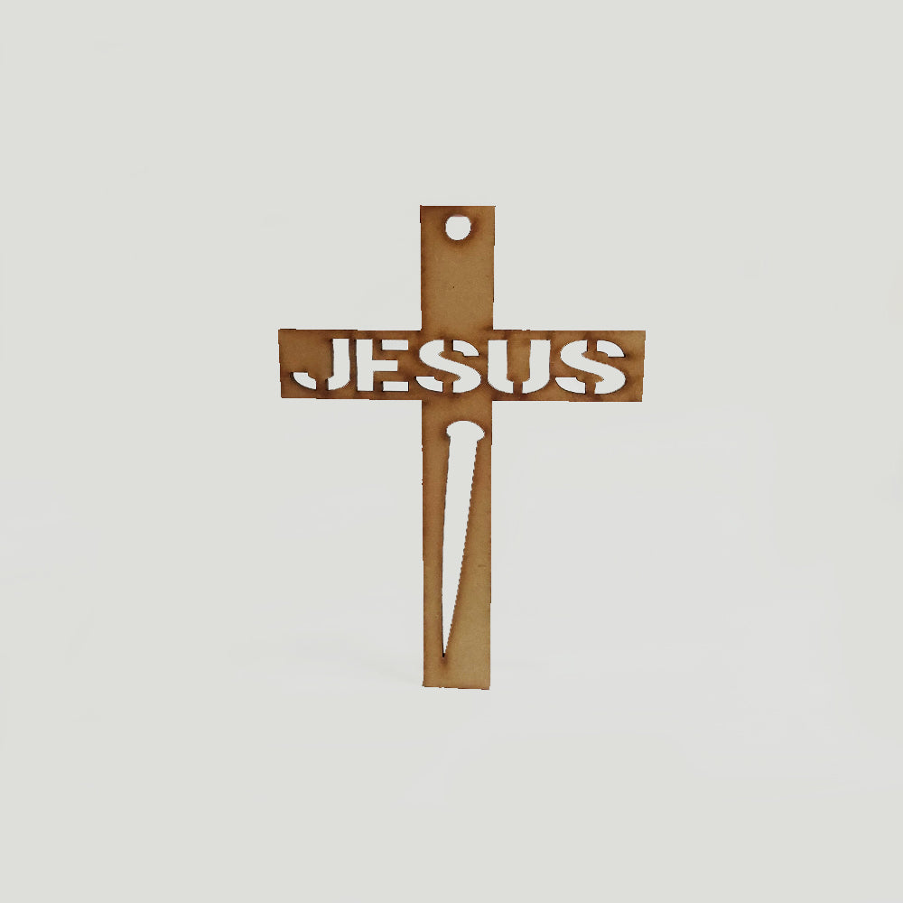 Cruz Jesus Mdf 15.1 x 10.5cm x 3mm 1 Argolla