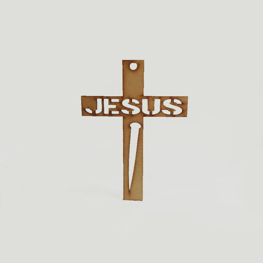 Cruz Jesus Mdf 15.1 x 10.5cm x 3mm 1 Argolla