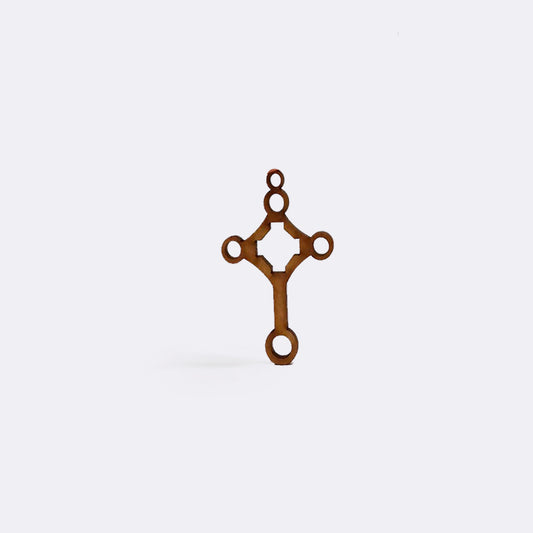 Cruz con Circulos 6 x 3.9cm x 3mm 5 Pcs 1 Argolla