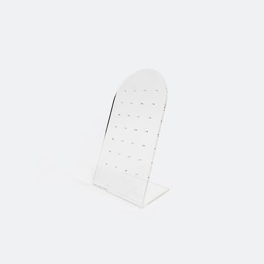 Exhibidor 2 Arete 28 Ag. Acrílico 13 x 7cm x 3mm (base 5cm)