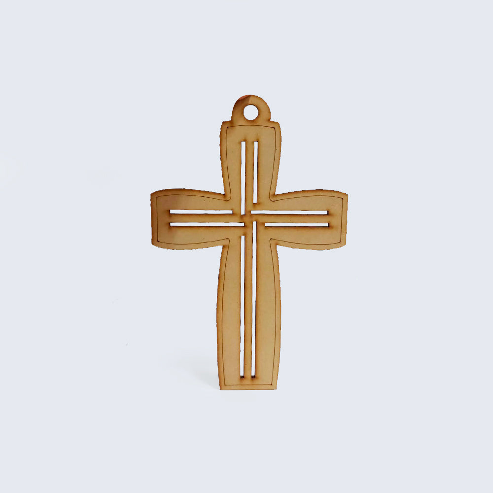Cruz 2 Lineas Mdf 25 x 16.2cm x 3mm 1 Argolla