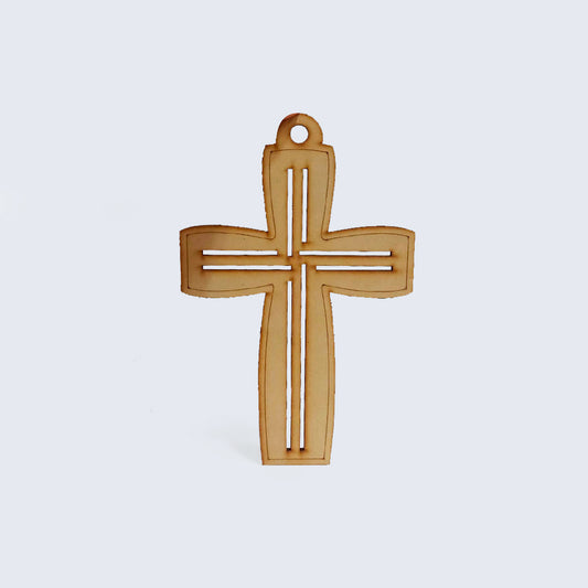 Cruz 2 Lineas Mdf 25 x 16.2cm x 3mm 1 Argolla