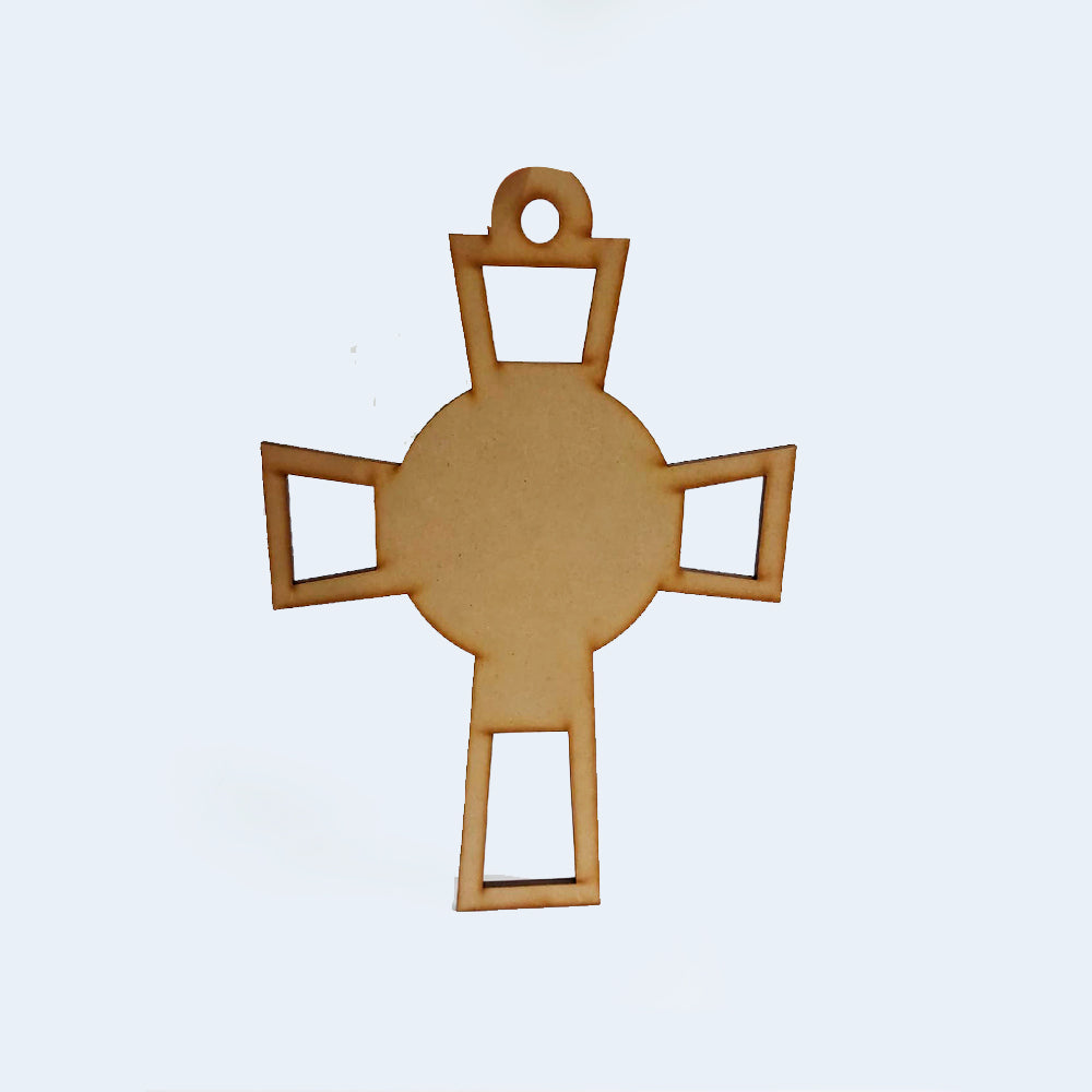Cruz Silueta con Circulo Mdf 25 x 17.4cm x 3mm 1 Argolla
