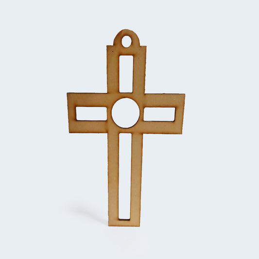 Cruz con Circulo Mdf 25 x 15.2cm x 3mm 1 Argolla