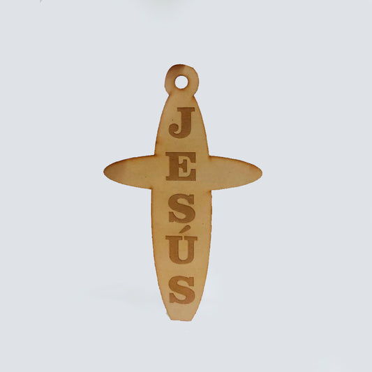 Cruz Jesus Mdf 25 x 15.3cm x 3mm 1 Argolla