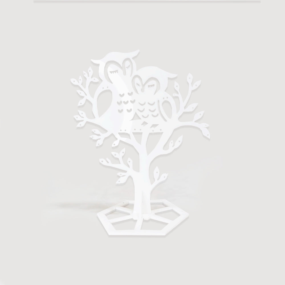 Exhibidor Arete Acrílico Arbol Buhos 20cm x 3mm