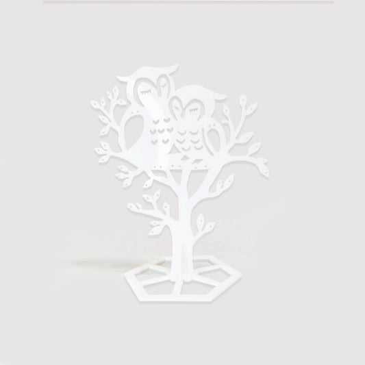 Exhibidor Arete Acrílico Arbol Buhos 20cm x 3mm