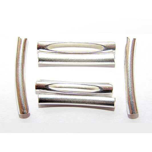 Tubo Curvo con Hueco – Plateado