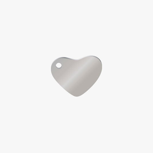 Dije Acero Corazon Plateado 8 x 11mm x 1mm 1 Agujero