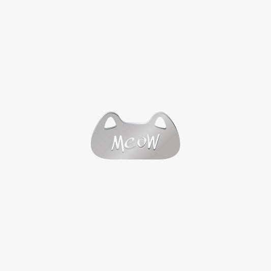 Dije Acero Cabeza Gato Meow 27 x 14mm x 2mm