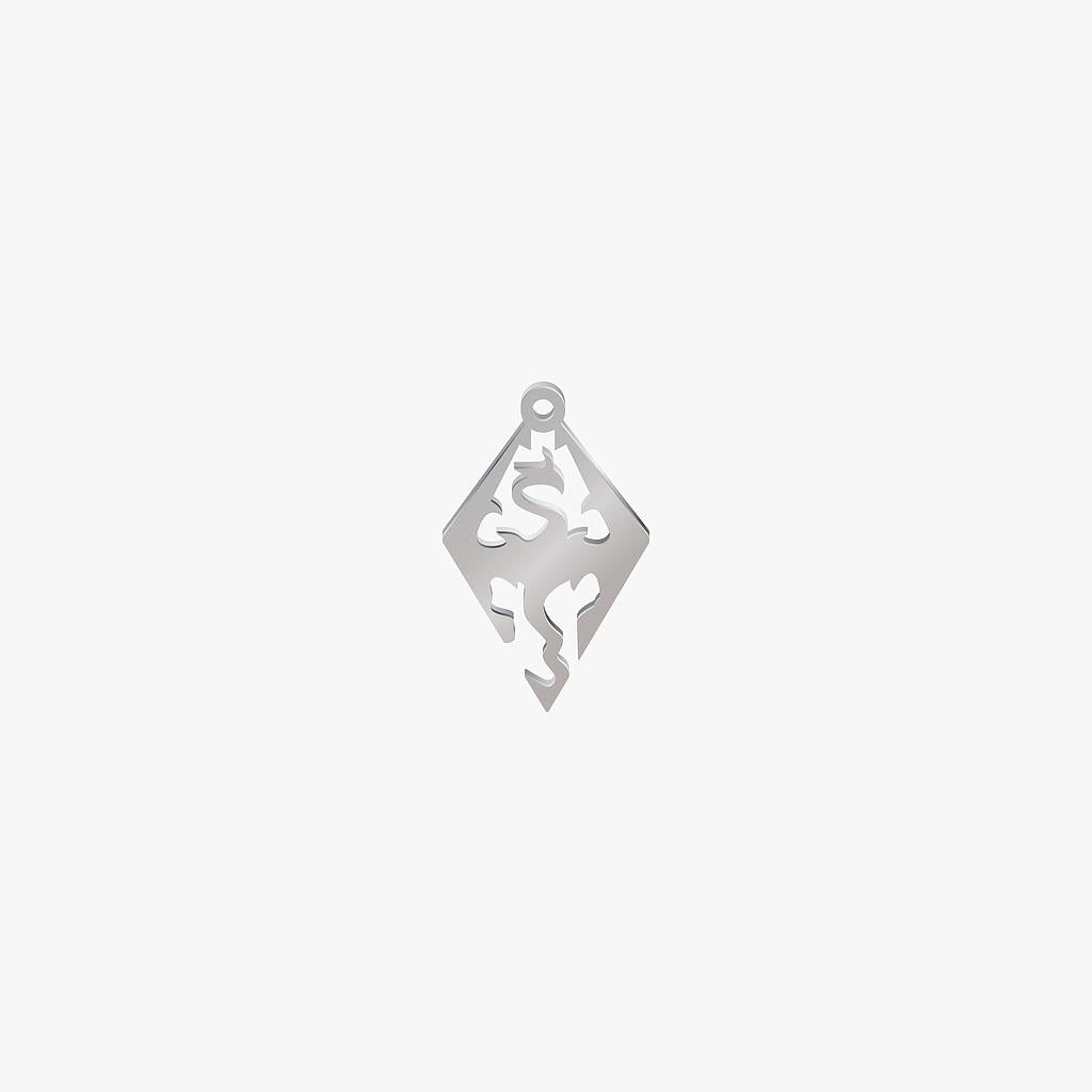 Dije Acero Dragon Plateado 22 x 14mm x 1mm 1 Argolla