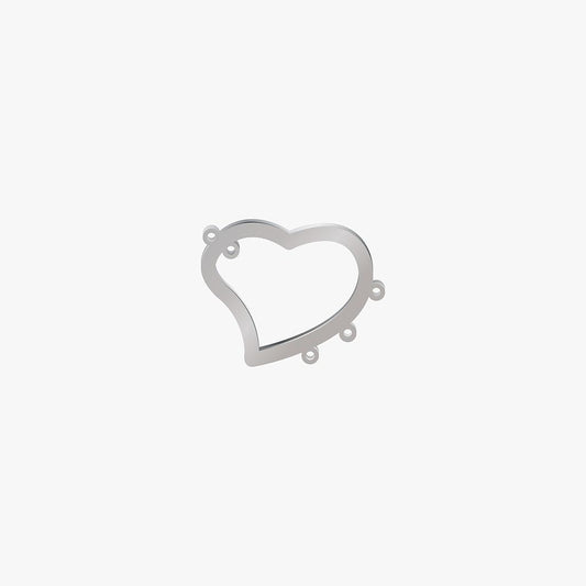 Dije Acero Corazon Plateado 25 x 32mm x 1mm 1 Argolla